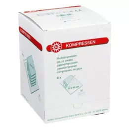 MULLKOMPRESSEN 10x10 cm steril 32 gange, 8x5 ST