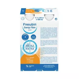 FRESUBIN ENERGY Fiber DRINK Karamel drikkeflaske, 4X200 ml