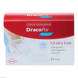 DracoPor vandtæt sårbandage 5x7,2 cm steril, 25 stk