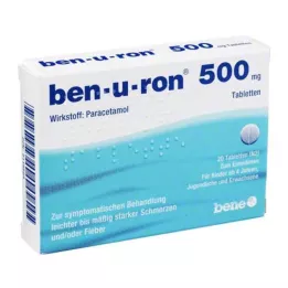 BEN-U-RON 500 mg tabletter, 20 timer