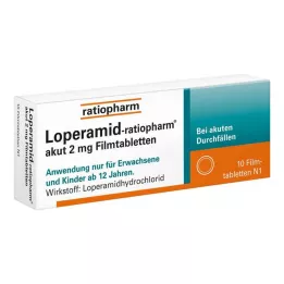 LOPERAMID-ratiopharm akut 2 mg filmovertrukne tabletter, 10 stk