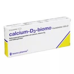 CALCIUM-D3-biomo tyggetabletter 500+D, 20 stk