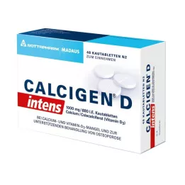 CALCIGEN D intens 1000 mg/880 I.E. tyggetabletter, 48 stk