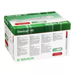OMNICAN Insulinsprøjte 1 ml U40 med kanyle 0,30x12 mm enkelt, 100X1 stk