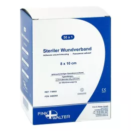 WUNDVERBAND steril 8x10 cm, 50 stk