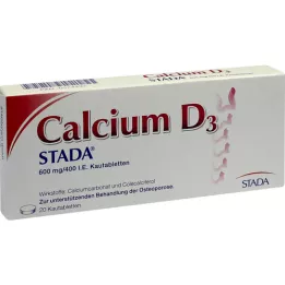 CALCIUM D3 STADA 600 mg/400 IE tyggetabletter, 20 stk