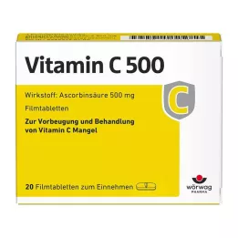 VITAMIN C 500 filmovertrukne tabletter, 20 stk
