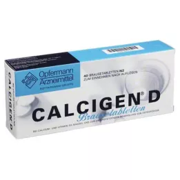 CALCIGEN D 600 mg/400 I.E. brusetabletter, 40 stk