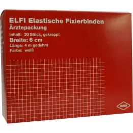 Dracoelfi elastisk fikseringsbandage 6cmx4m crepet, 20 stk