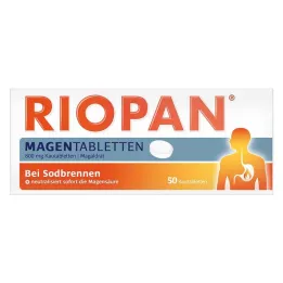 RIOPAN Mavetabletter Tyggetabletter, 50 stk