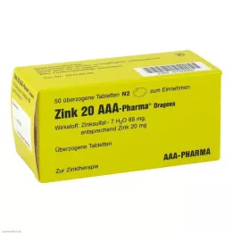 ZINK 20 AAA-Pharma Dragees, 50 stk