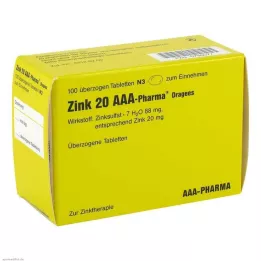 ZINK 20 AAA-Pharma Dragees, 100 stk