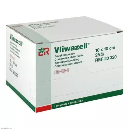 VLIWAZELL Absorberende kompresser sterile 10x10 cm, 25 stk
