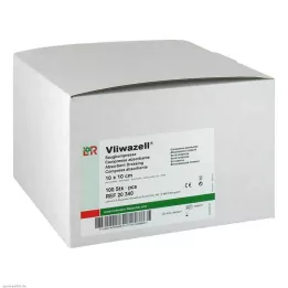 VLIWAZELL Absorberende kompresser usterile 10x10 cm, 100 stk