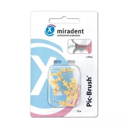 MIRADENT Interd.Pic-Brush erstatningsbørste x-fin gul, 12 stk