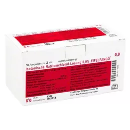 ISOTONISCHE NaCl-opløsning 0,9% Eifelfango Inj.-Lsg., 50X2 ml