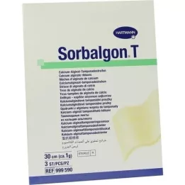 SORBALGON T tamponadestrips 1 g/30 cm, 3 stk