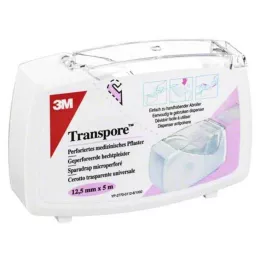 TRANSPORE 1,25 cmx5 m gips på dispenser, 1 stk
