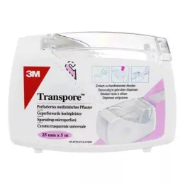 TRANSPORE 2,5 cmx5 m gips på dispenser, 1 stk