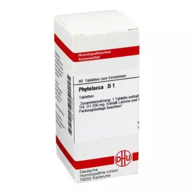 PHYTOLACCA D 1 tabletter, 80 stk PHYTOLACCA D 1 tabletter, 80 stk