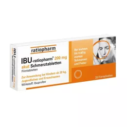 IBU-RATIOPHARM 200 mg akutte smertetabletter, filmovertrukne tabletter, 20 stk