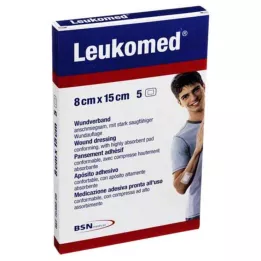 LEUKOMED steril plaster 8x15 cm, 5 stk