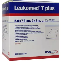 LEUKOMED transp.plus sterilplaster 5x7,2 cm, 50 stk