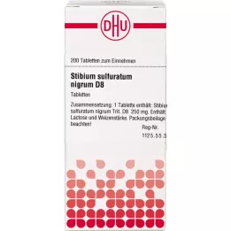 STIBIUM SULFURATUM NIGRUM D 8 tabletter, 200 stk