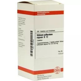 STIBIUM SULFURATUM NIGRUM D 12 tabletter, 200 stk