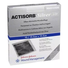 ACTISORB 220 Sølv 10,5x10,5 cm sterile kompresser, 10 stk