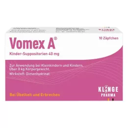 VOMEX A Børnestikpiller 40 mg, 10 stk