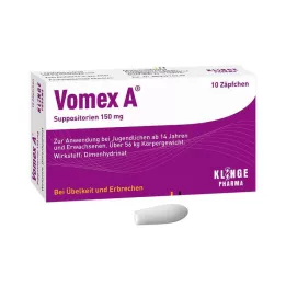 VOMEX A 150 mg stikpiller, 10 stk