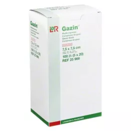 GAZIN Gaze komp 7,5x7,5 cm steril 12-lags, 5X20 stk