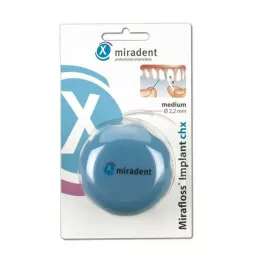 MIRADENT Tandtråd Mirafloss Implantat CHX medium, 50X15 cm