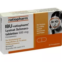 IBU-RATIOPHARM Lysinat smertetabletter 500 mg, 20 stk