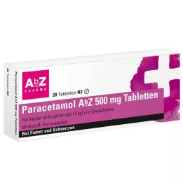 PARACETAMOL AbZ 500 mg tabletter, 20 stk