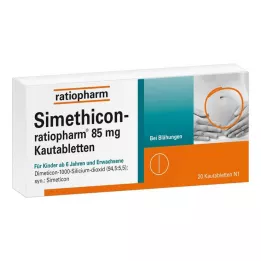 SIMETHICON-ratiopharm 85 mg tyggetabletter, 20 stk