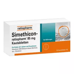 SIMETHICON-ratiopharm 85 mg tyggetabletter, 50 stk