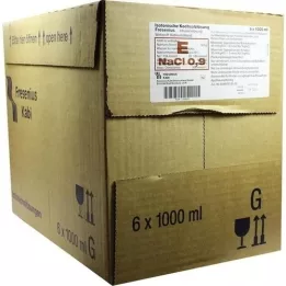 ISOTONISCHE Saltvandsopløsning 0,9% glasflaske Fresenius, 6X1000 ml