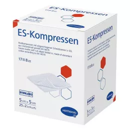 ES-KOMPRESSEN steril 5x5 cm 8-vejs, 25X2 stk
