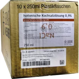 ISOTONISCHE Saltopløsning 0,9% plastikopløsning, 10X250 ml