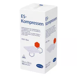 ES-KOMPRESSEN ikke-steril 7,5x7,5 cm 12-vejs, 100 stk