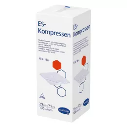 ES-KOMPRESSEN ikke-steril 7,5x7,5 cm 16-fold, 100 stk