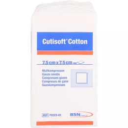 CUTISOFT Bomuld kompr.7,5x7,5 cm ikke-steril, 100 stk