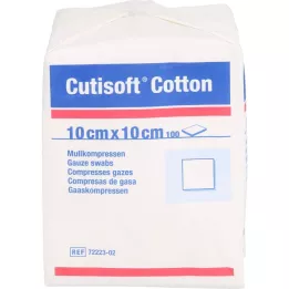 CUTISOFT Bomuldskompress 10x10 cm usteril, 100 stk