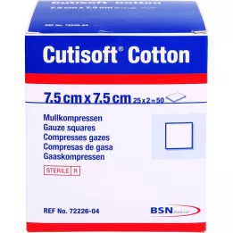 CUTISOFT Bomuldskompr.7,5x7,5 cm steril, 25X2 stk
