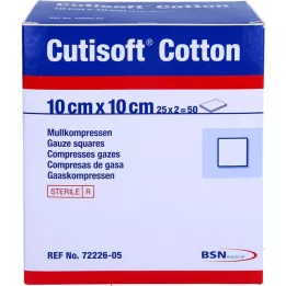 CUTISOFT Bomuldskompr. 10x10 cm steril, 25X2 stk