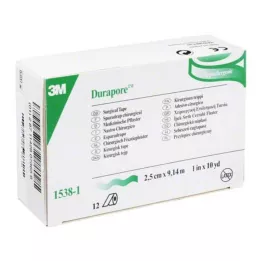 DURAPORE Silkegips 2,5 cmx9,1 m rulle, 12 stk