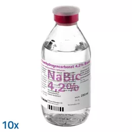 NATRIUMHYDROGENCARBONAT 4,2 % infusionsopløsning, 10X250 ml