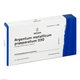 ARGENTUM METALLICUM praeparatum D 30 ampuller, 8 stk